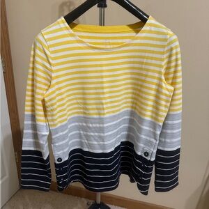 T by Talbots tunic - Navy/Yellow/White  size medium